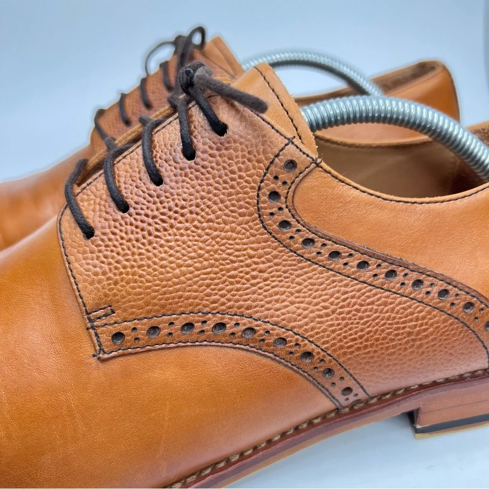 Warfield & Grand Sutton Tan Leather Lace Up Oxford Men’s Dress Shoes Size 12